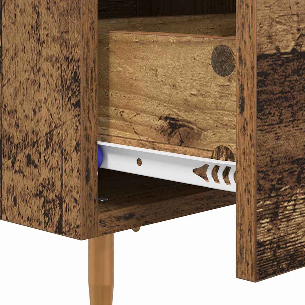 Bedside Cabinet with Drawer 2 pcs Old Wood 40 x 35 x 47.5 cm