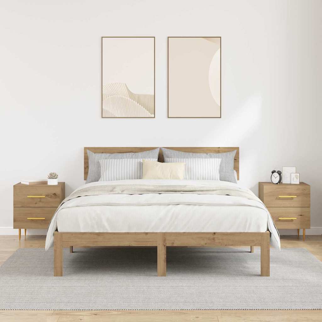 Bedside Cabinet with Drawer 2 pcs Artisan Oak 40 x 35 x 47.5 cm
