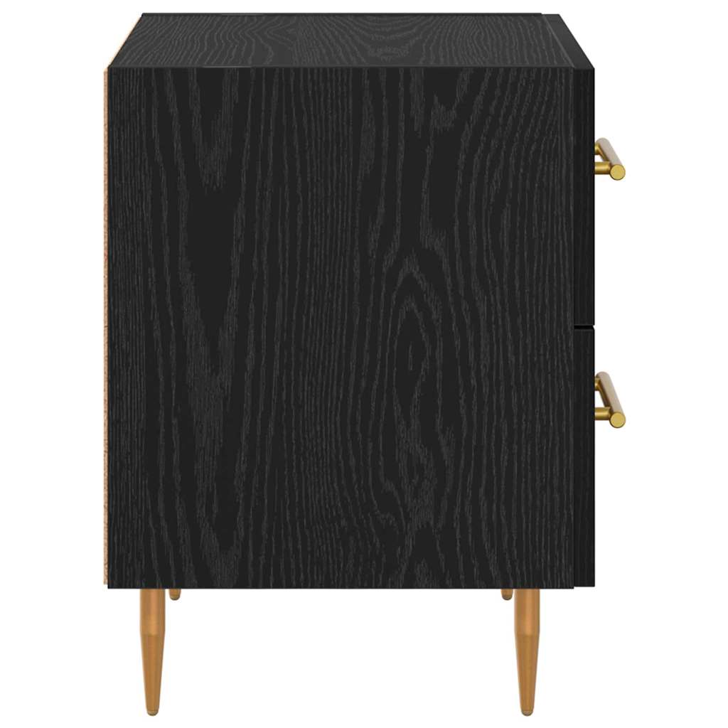Bedside Cabinet Black Oak 40 x 35 x 47.5 cm Engineered Wood