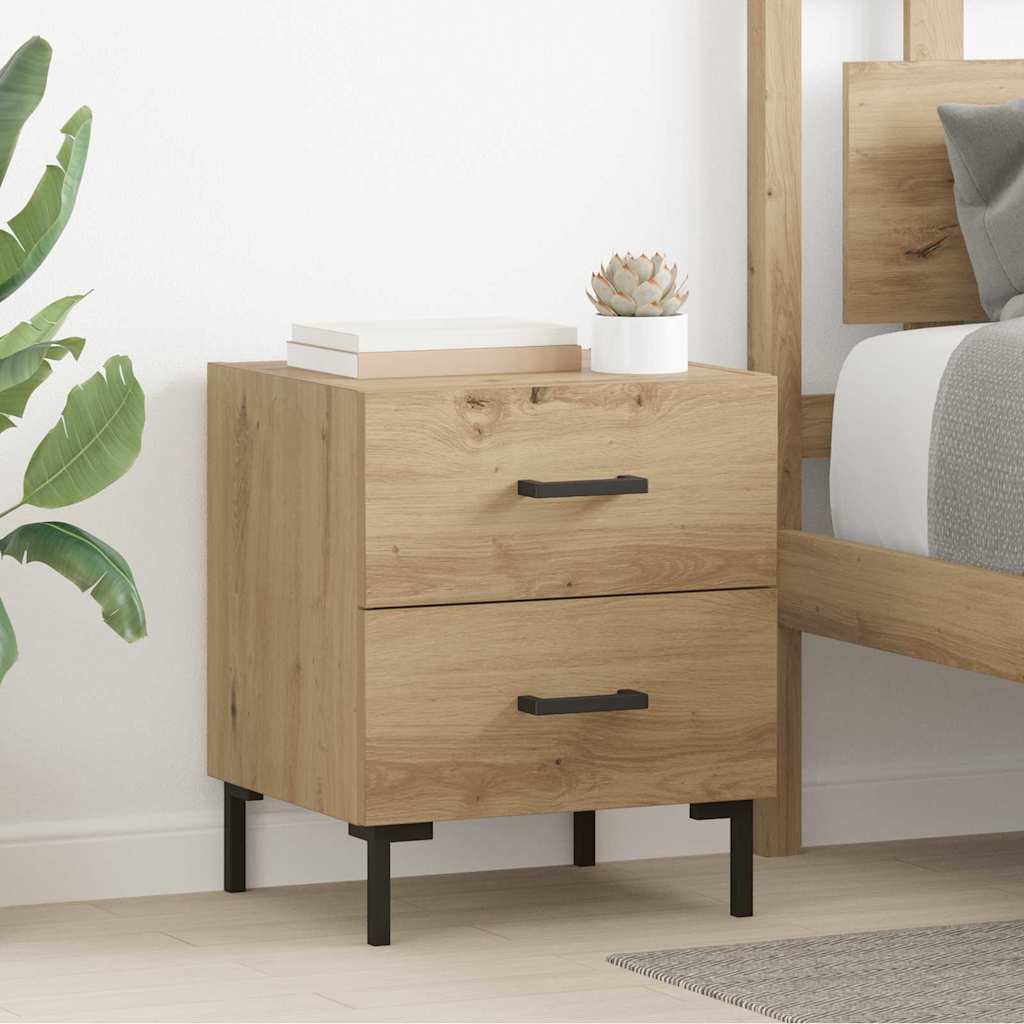 Bedside Cabinet with Drawer 2 pcs Artisan Oak 40 x 35 x 47.5 cm