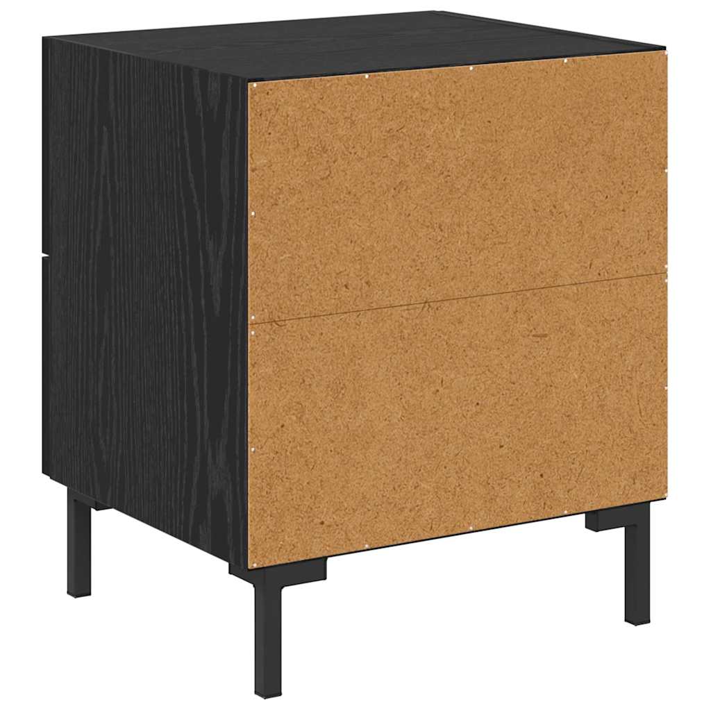 Bedside Cabinet with Drawer 2 pcs Black Oak 40 x 35 x 47.5 cm