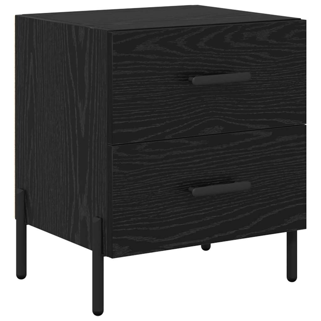 Bedside Cabinet with Drawer 2 pcs Black Oak 40 x 35 x 47.5 cm