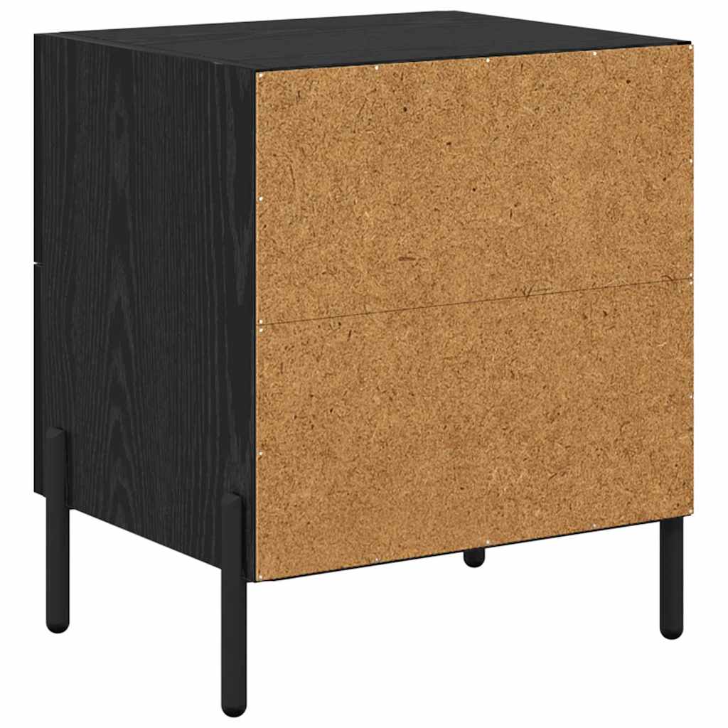 Bedside Cabinet with Drawer 2 pcs Black Oak 40 x 35 x 47.5 cm