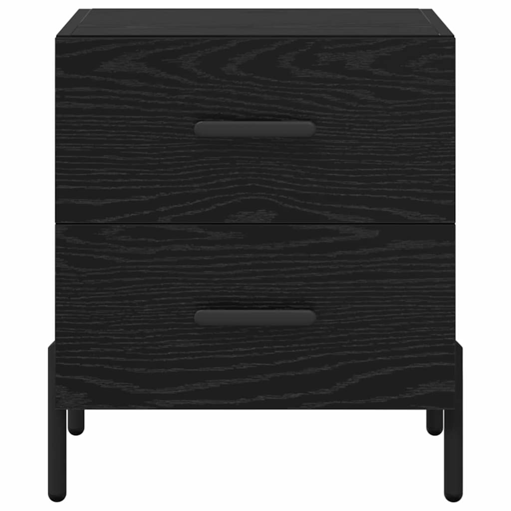 Bedside Cabinet with Drawer 2 pcs Black Oak 40 x 35 x 47.5 cm