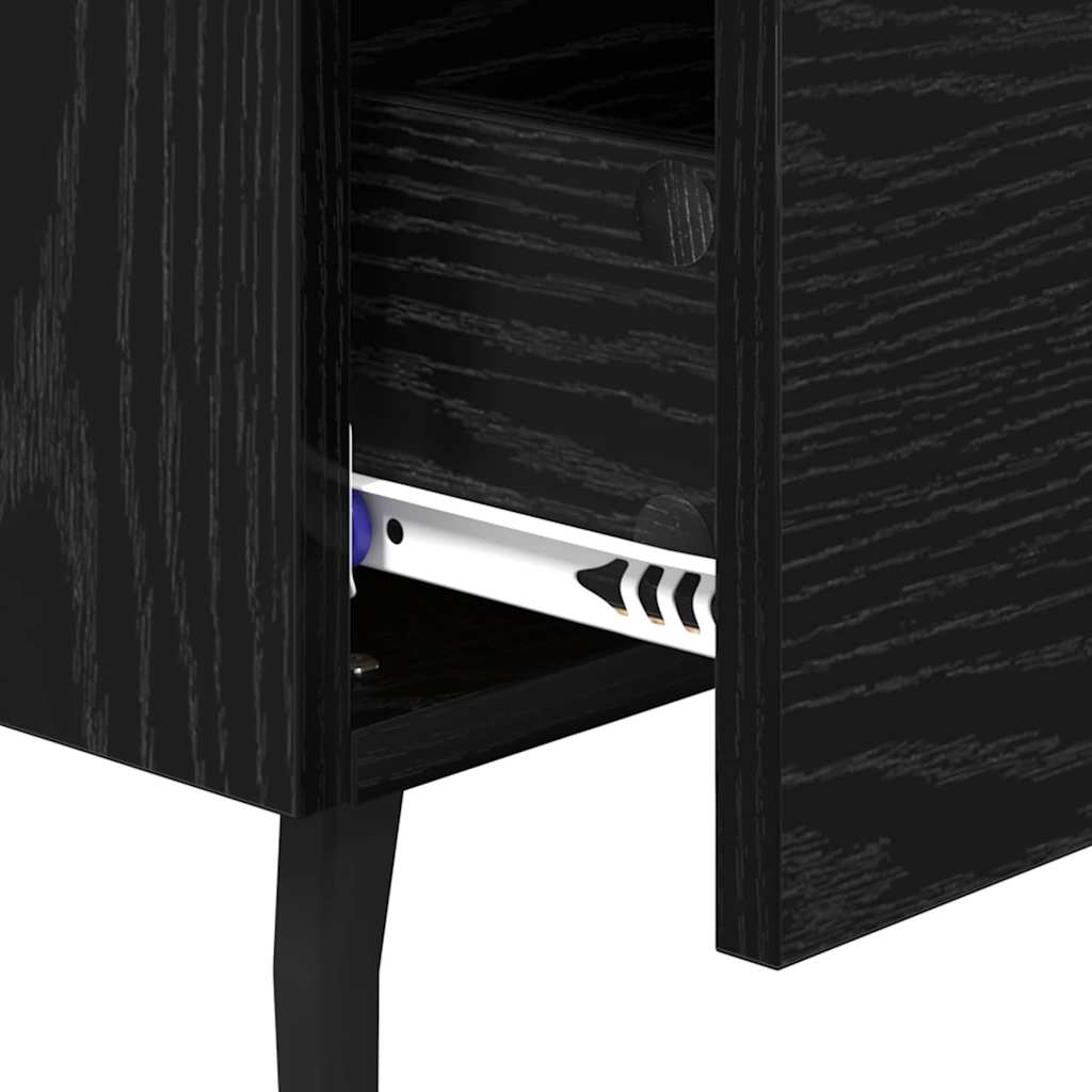 Bedside Cabinet Black Oak 40 x 35 x 47.5 cm Engineered Wood