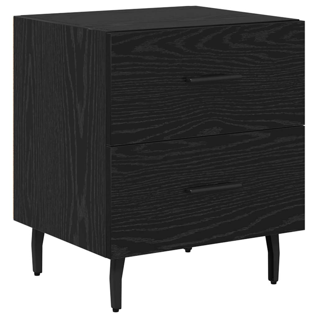 Bedside Cabinet Black Oak 40 x 35 x 47.5 cm Engineered Wood