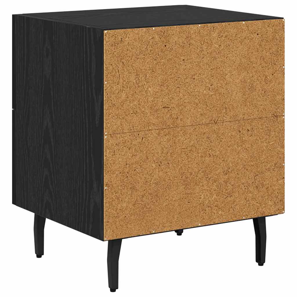 Bedside Cabinet Black Oak 40 x 35 x 47.5 cm Engineered Wood