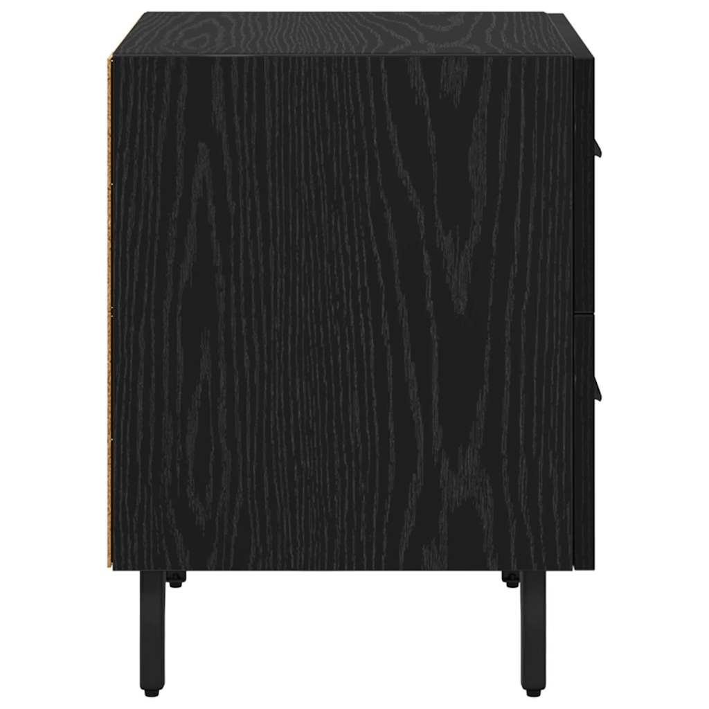 Bedside Cabinet with Drawer 2 pcs Black Oak 40 x 35 x 47.5 cm