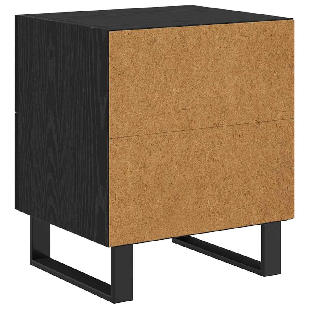Bedside Cabinet Black Oak 40 x 35 x 47.5 cm Engineered Wood