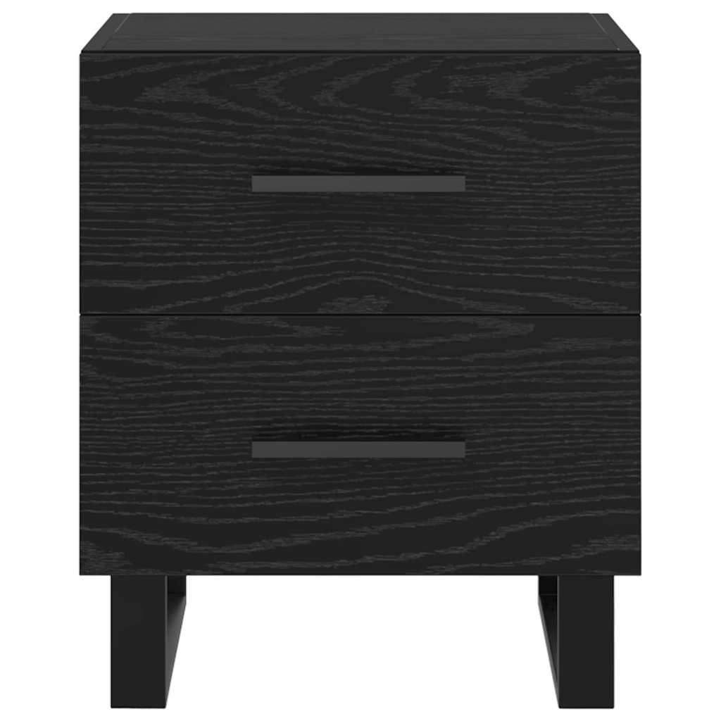 Bedside Cabinet with Drawer 2 pcs Black Oak 40 x 35 x 47.5 cm