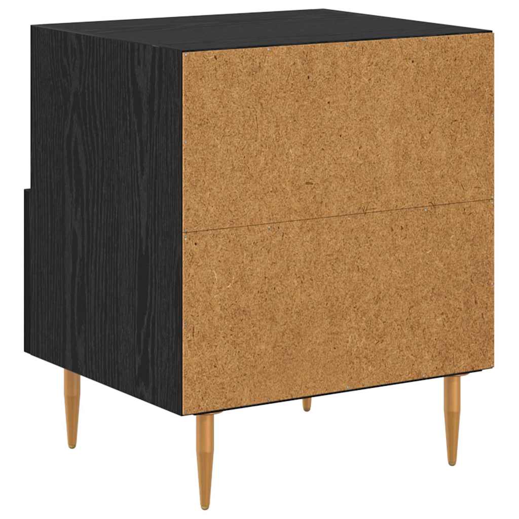 Bedside Table 2 pcs Black 40 x 35 x 47.5 cm Engineered Wood