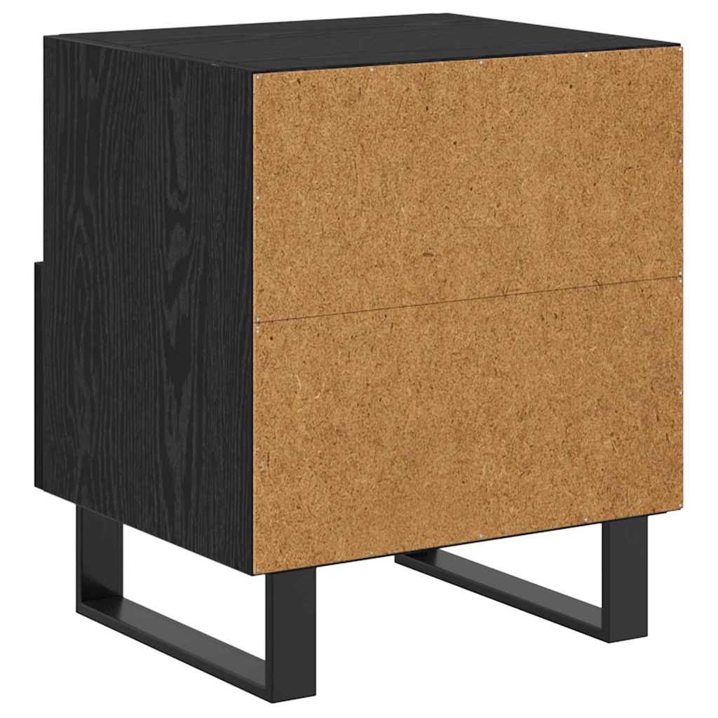 Bedside Cabinet with Drawer 2 pcs Black Oak 40 x 35 x 47.5 cm