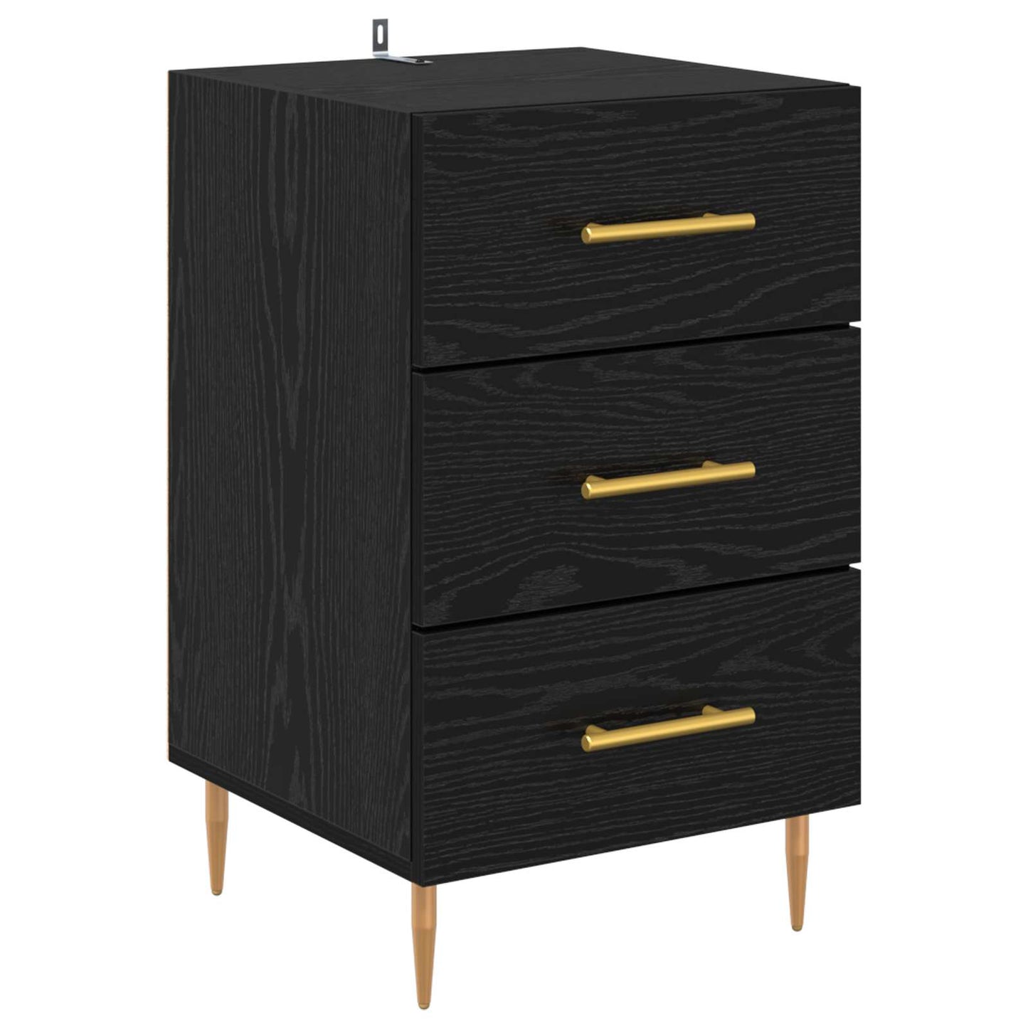 Bedside Cabinet Black Oak 40 x 40 x 66 cm Engineered Wood