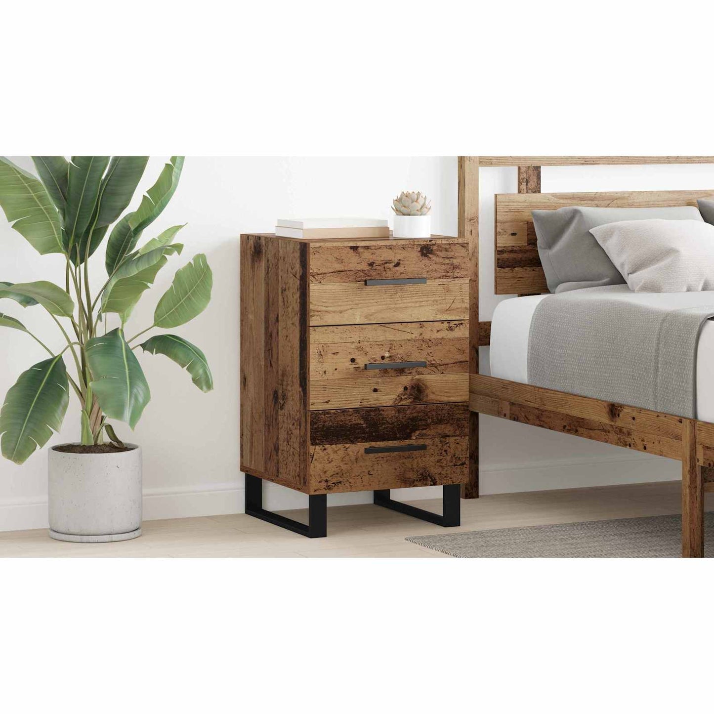 Bedside Cabinet Old Wood 40 x 40 x 66 cm Engineered Wood