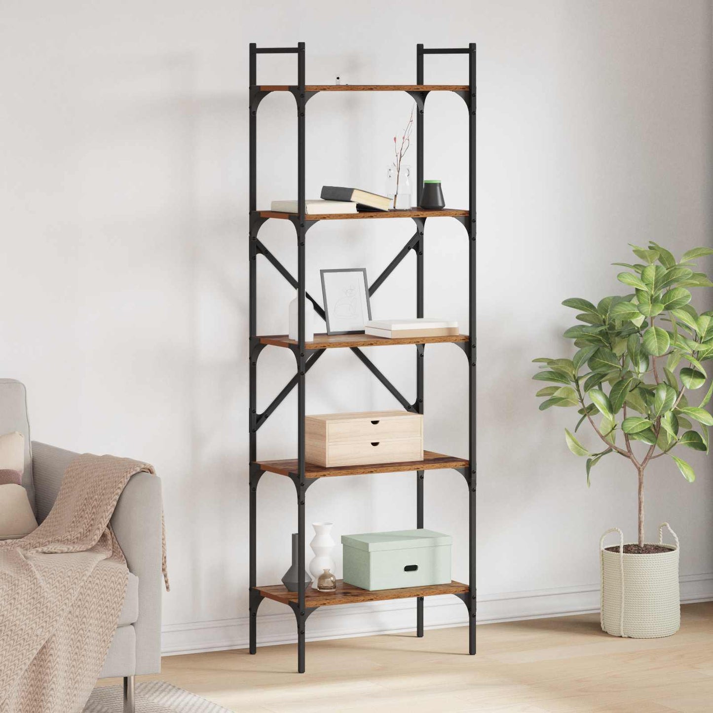 Bookcase Old Wood 56 x 32 x 174 cm Engineered Wood