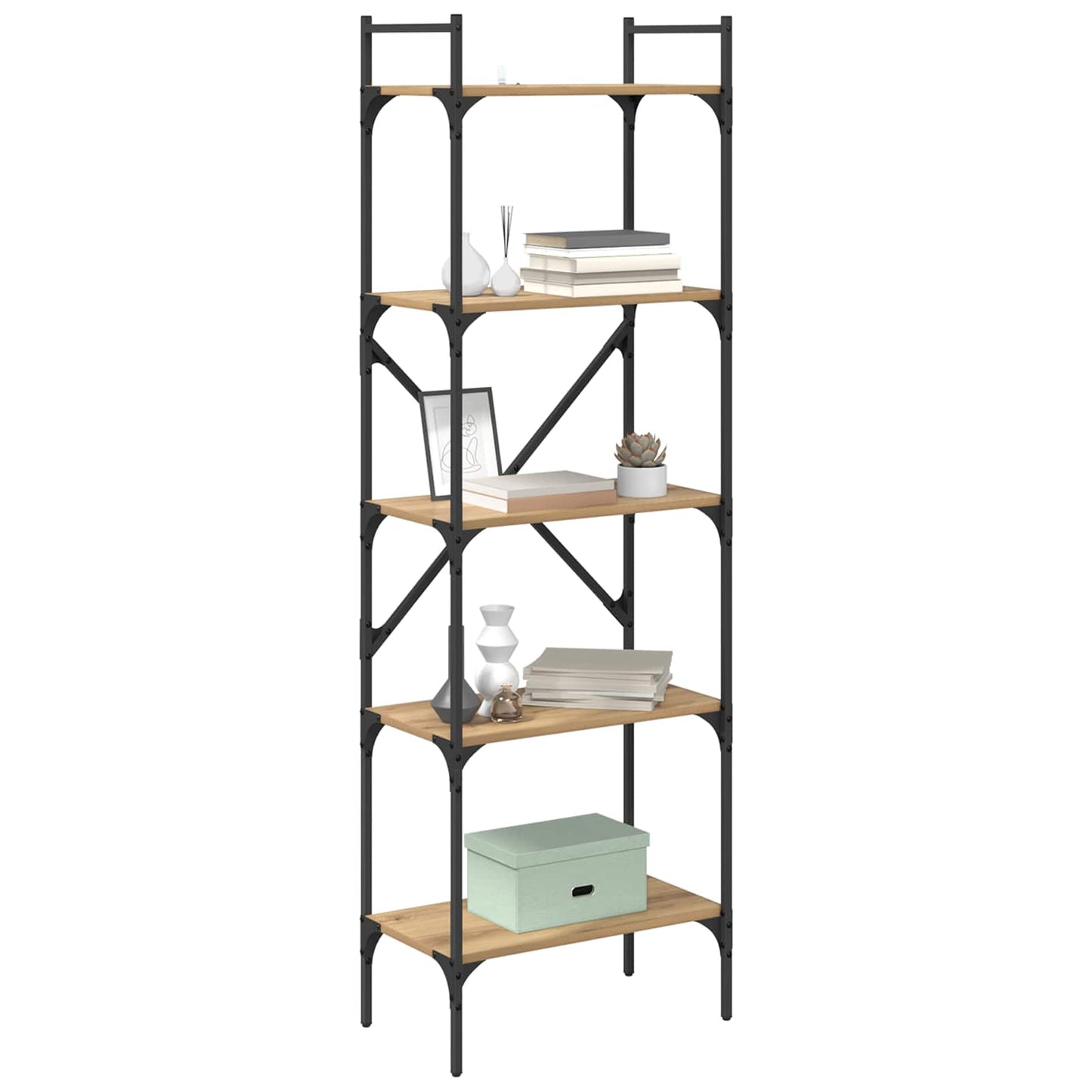 Bookcase 5-Tier 56 x 32 x 174 cm Engineered Wood Artisan Oak
