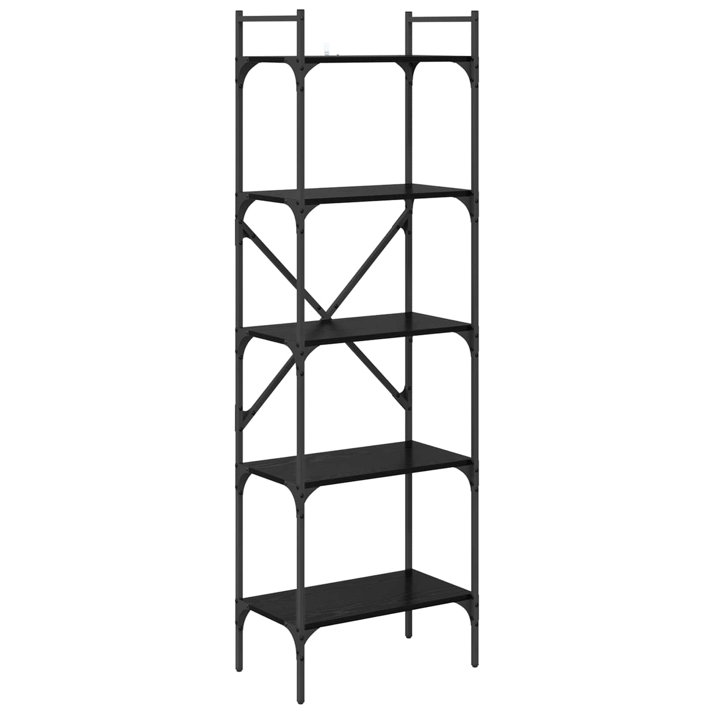 Bookcase Black Oak 56 x 32 x 174 cm Engineered Wood