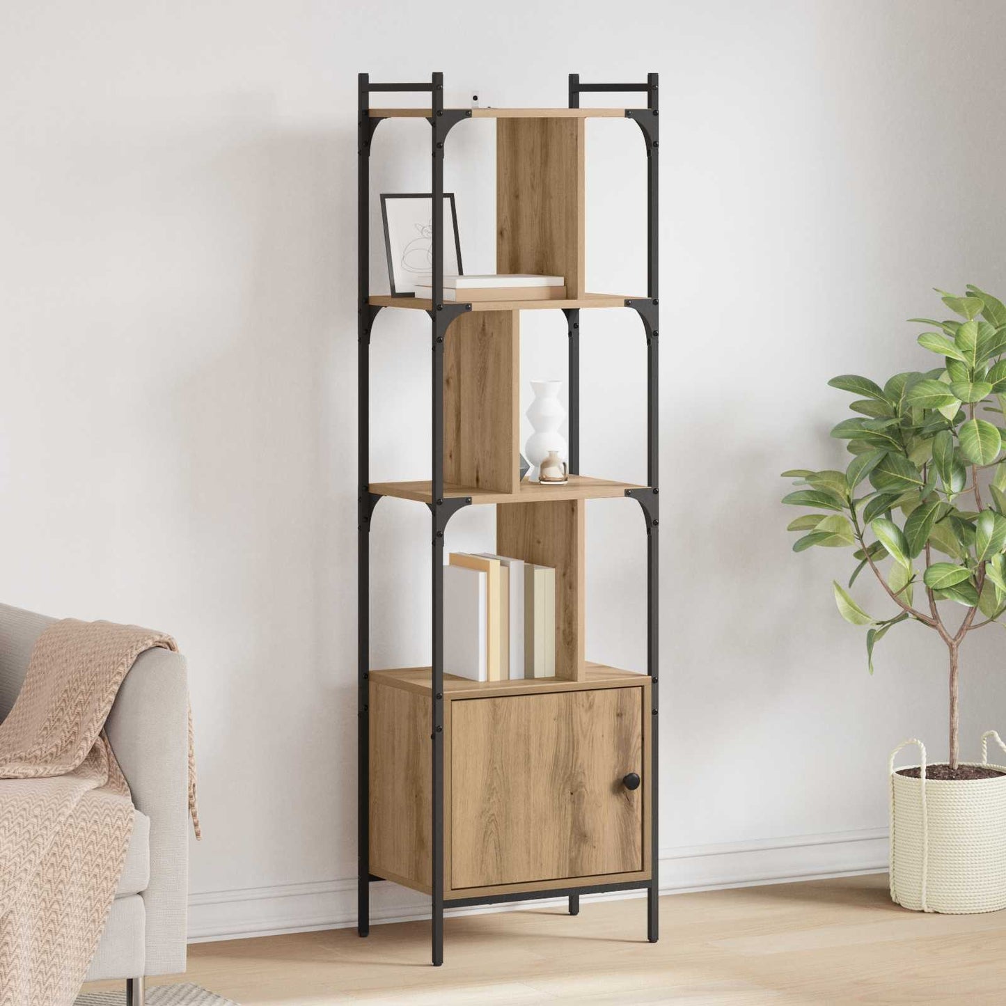 Bookcase 6-Tier 44.5 x 30 x 154.5 cm Engineered Wood