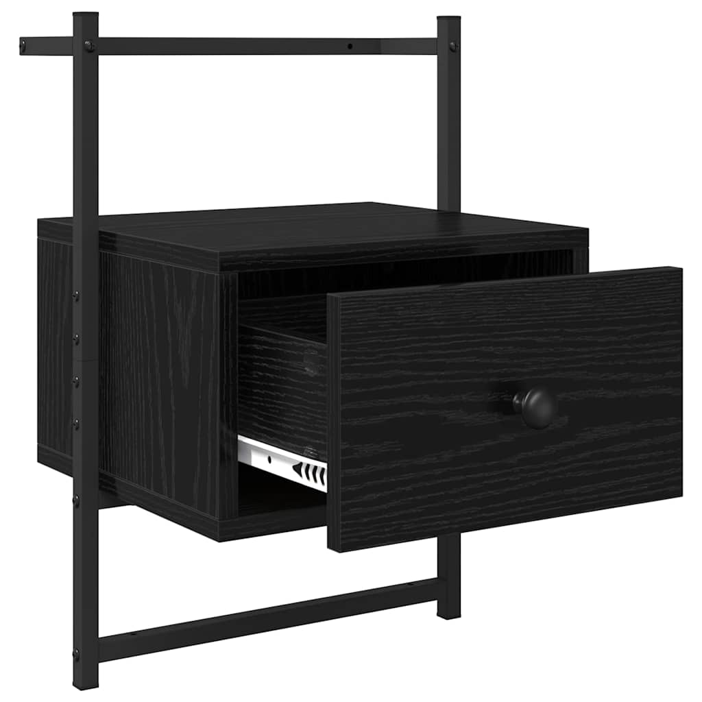 Bedside Cabinet Black Oak 35 x 30 x 51 cm Engineered Wood