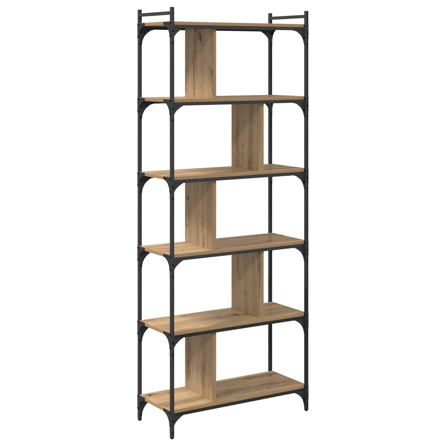 Bookcase 5-Tier 76 x 32 x 192 cm Engineered Wood Artisan oak