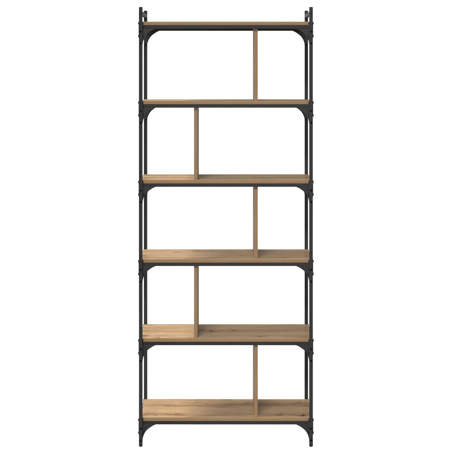 Bookcase 5-Tier 76 x 32 x 192 cm Engineered Wood Artisan oak