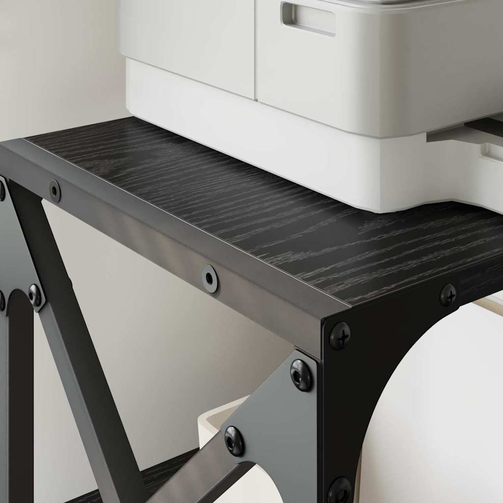 Printer Stand Black Oak 44 x 26 x 31.5 cm Engineered Wood