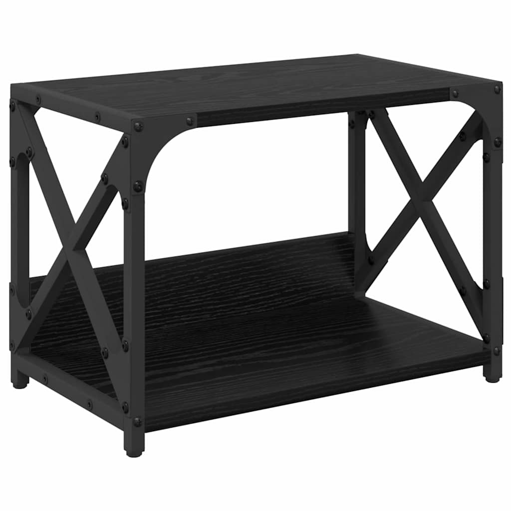 Printer Stand Black Oak 44 x 26 x 31.5 cm Engineered Wood