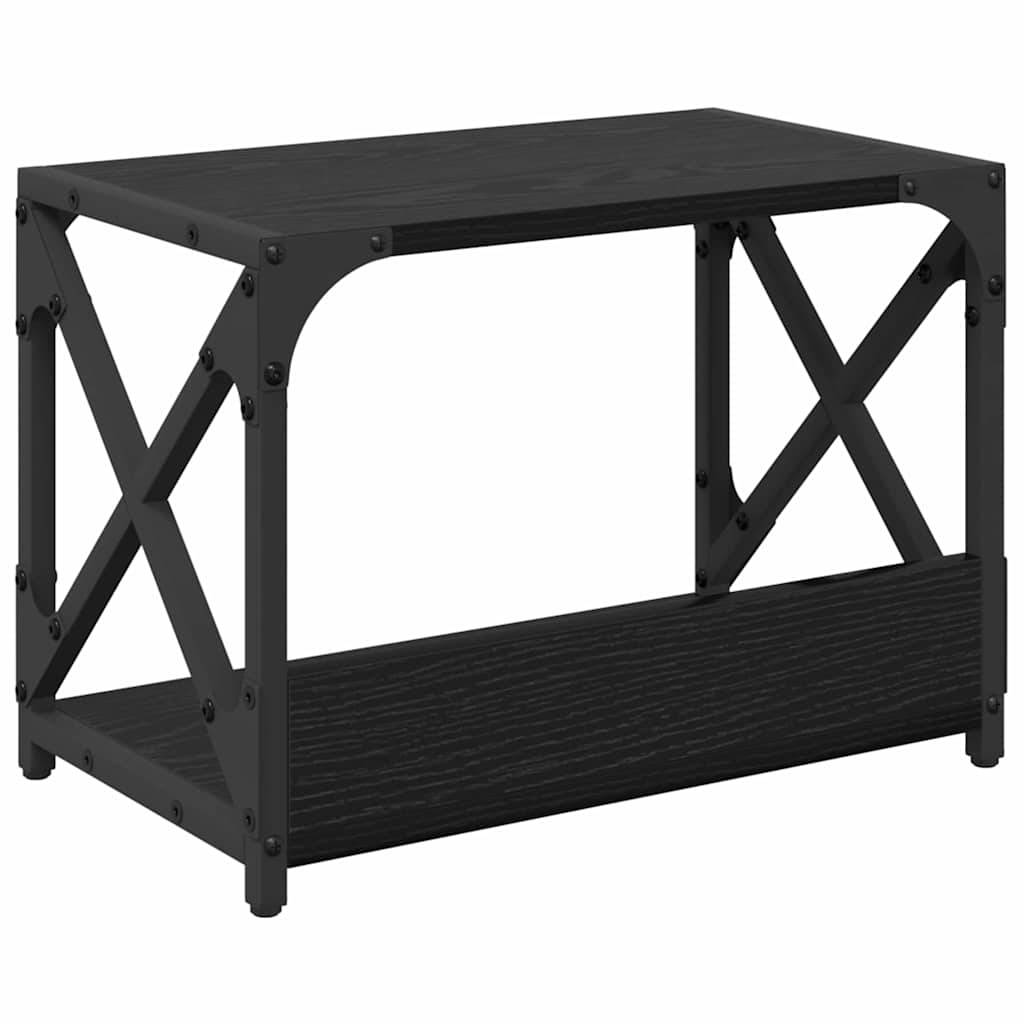 Printer Stand Black Oak 44 x 26 x 31.5 cm Engineered Wood