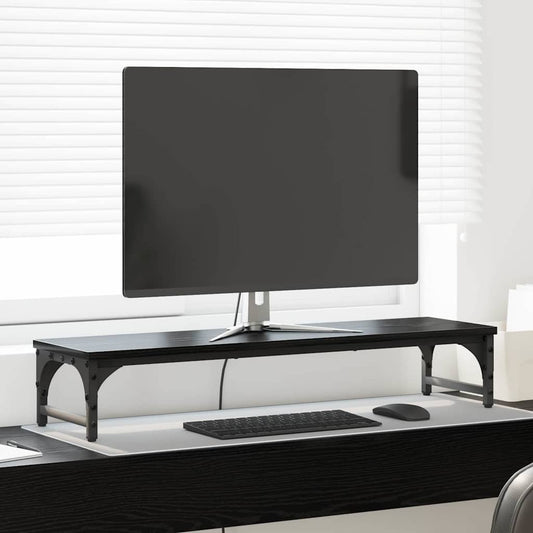 Monitor Stand Black Oak 85 x 23 x 15.5 cm Engineered Wood