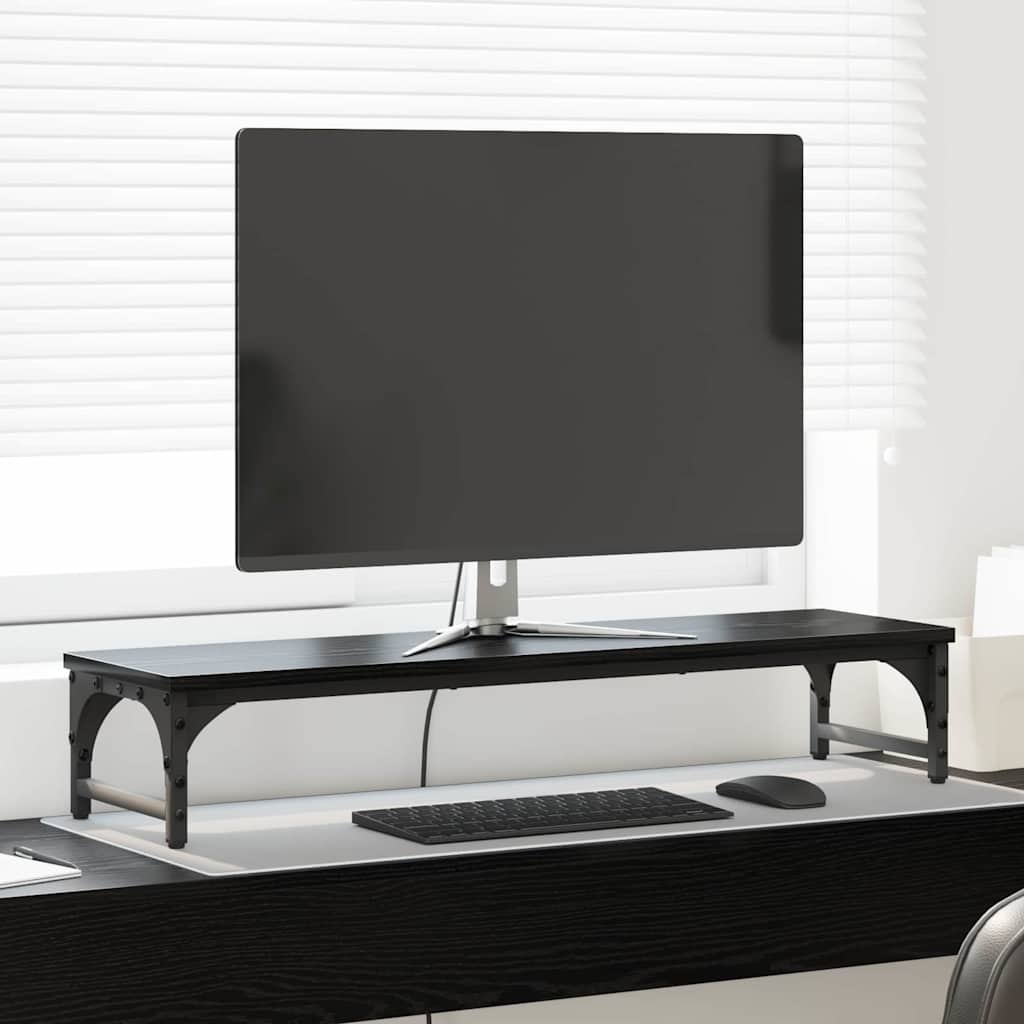Monitor Stand Black Oak 85 x 23 x 15.5 cm Engineered Wood