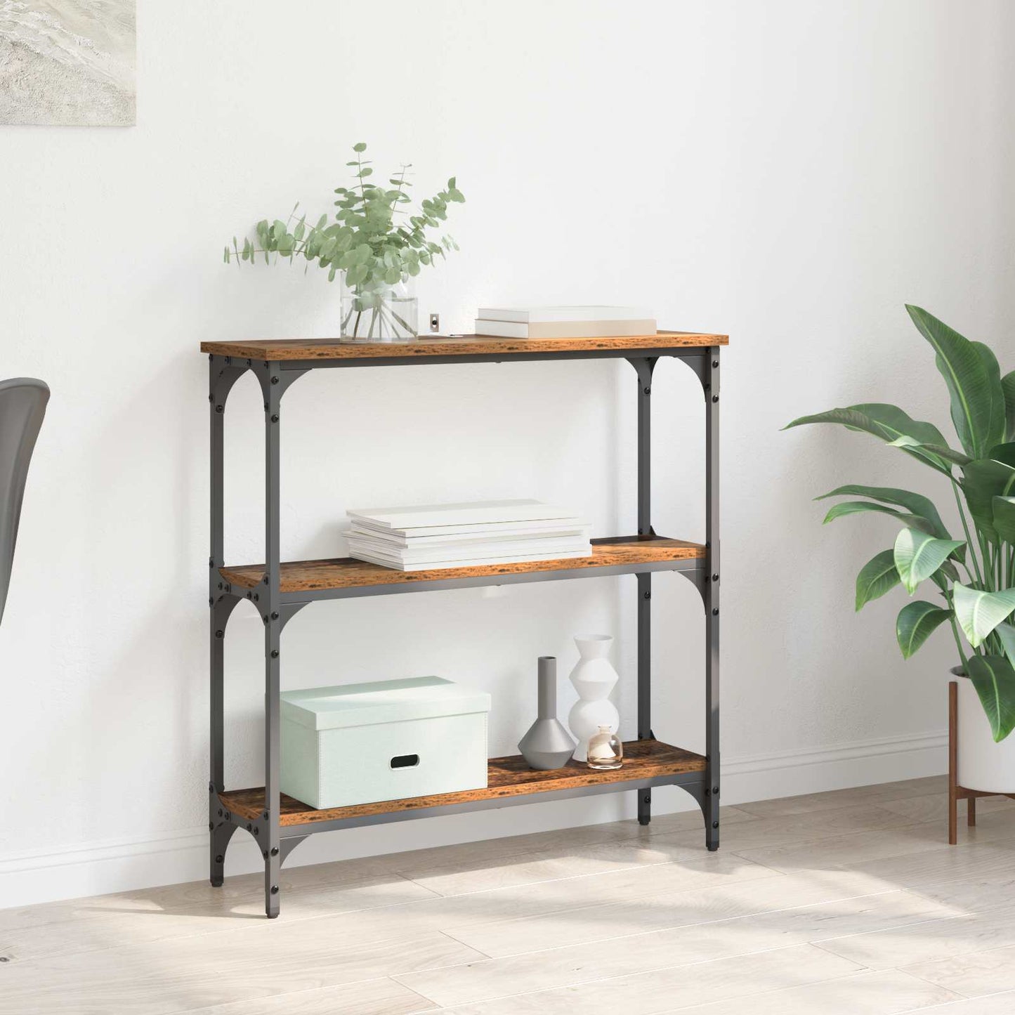 Console Table Old Wood 75 x 22.5 x 75 cm Engineered Wood