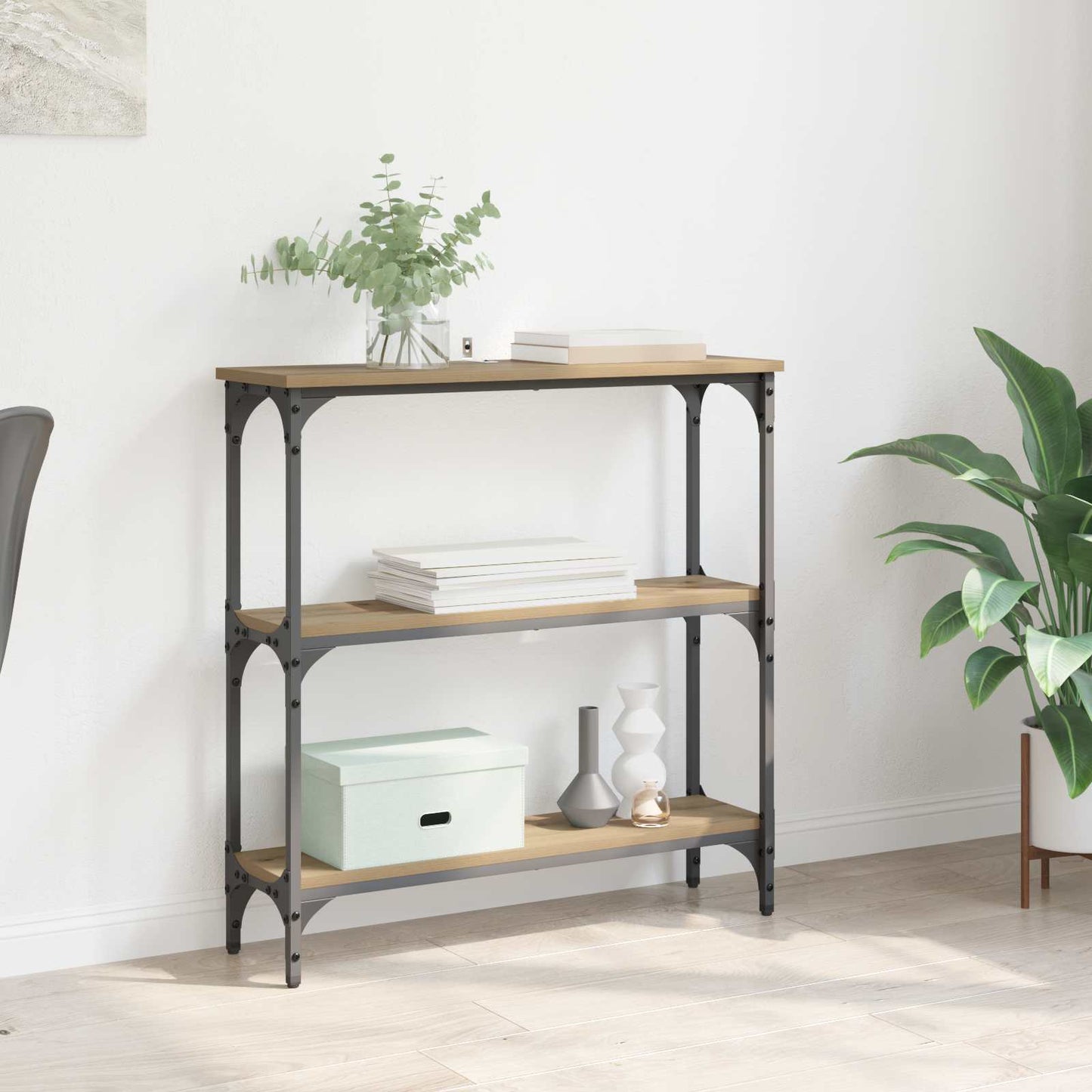 Console Table Artisan Oak 75 x 22.5 x 75 cm Engineered Wood