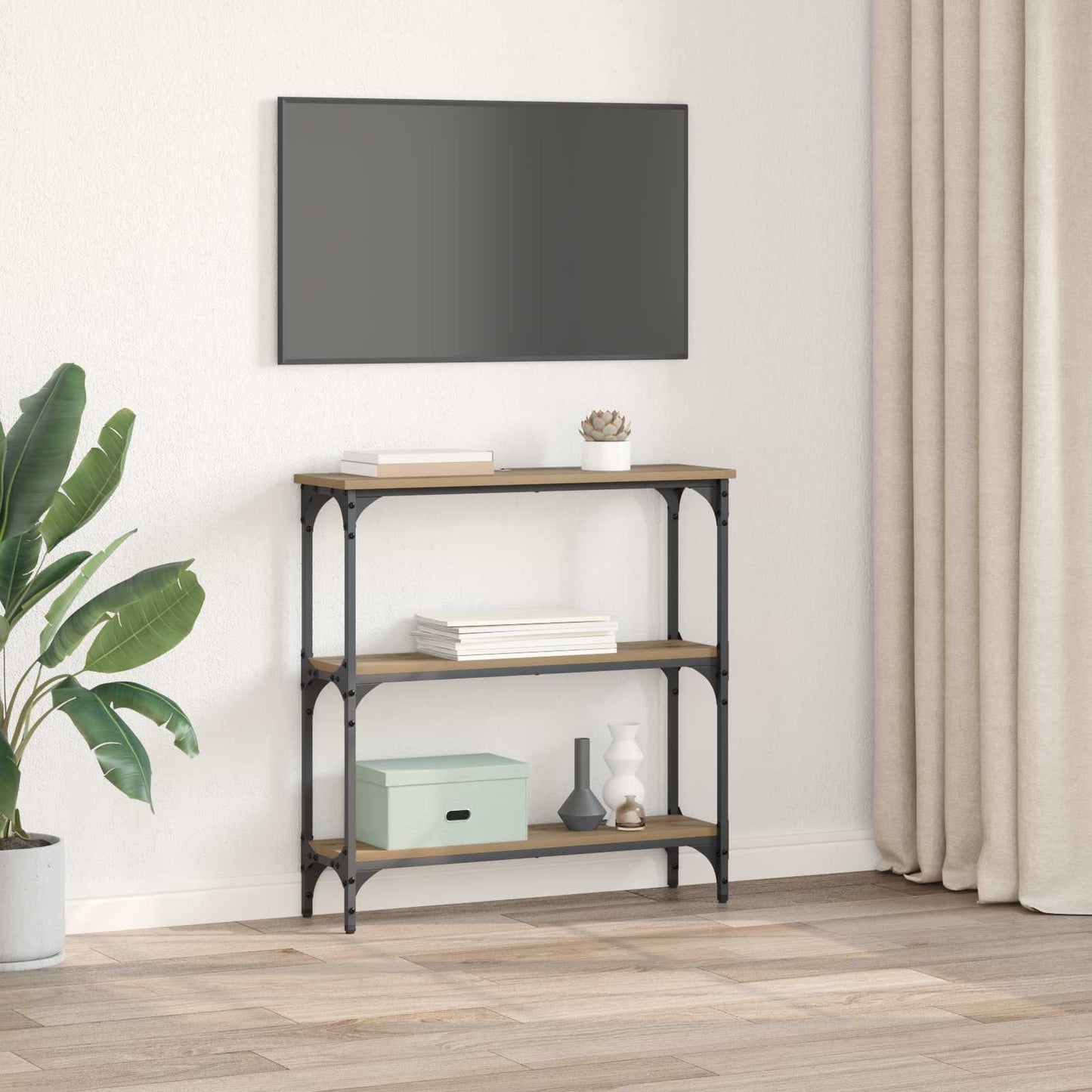 Console Table Artisan Oak 75 x 22.5 x 75 cm Engineered Wood