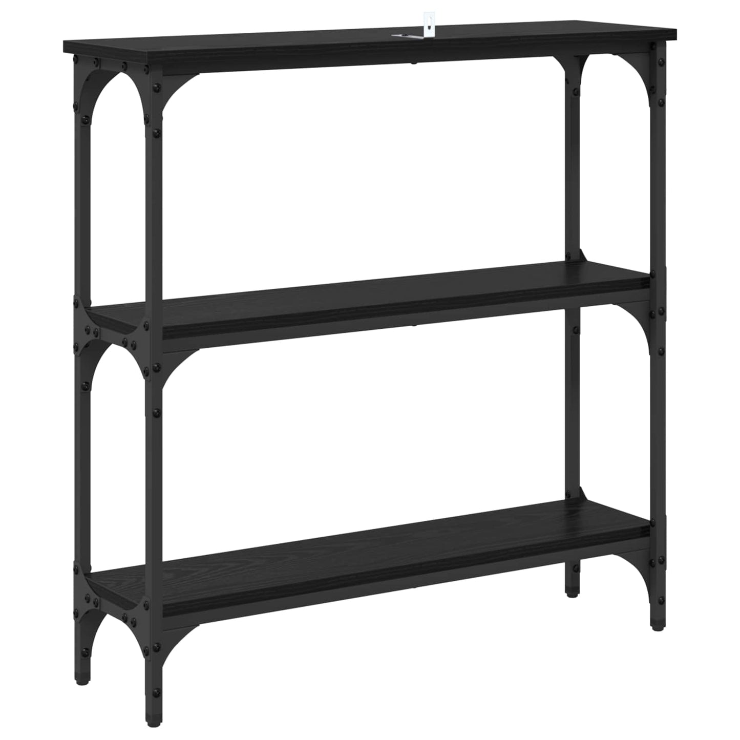 Console Table Black Oak 75 x 22.5 x 75 cm Engineered Wood