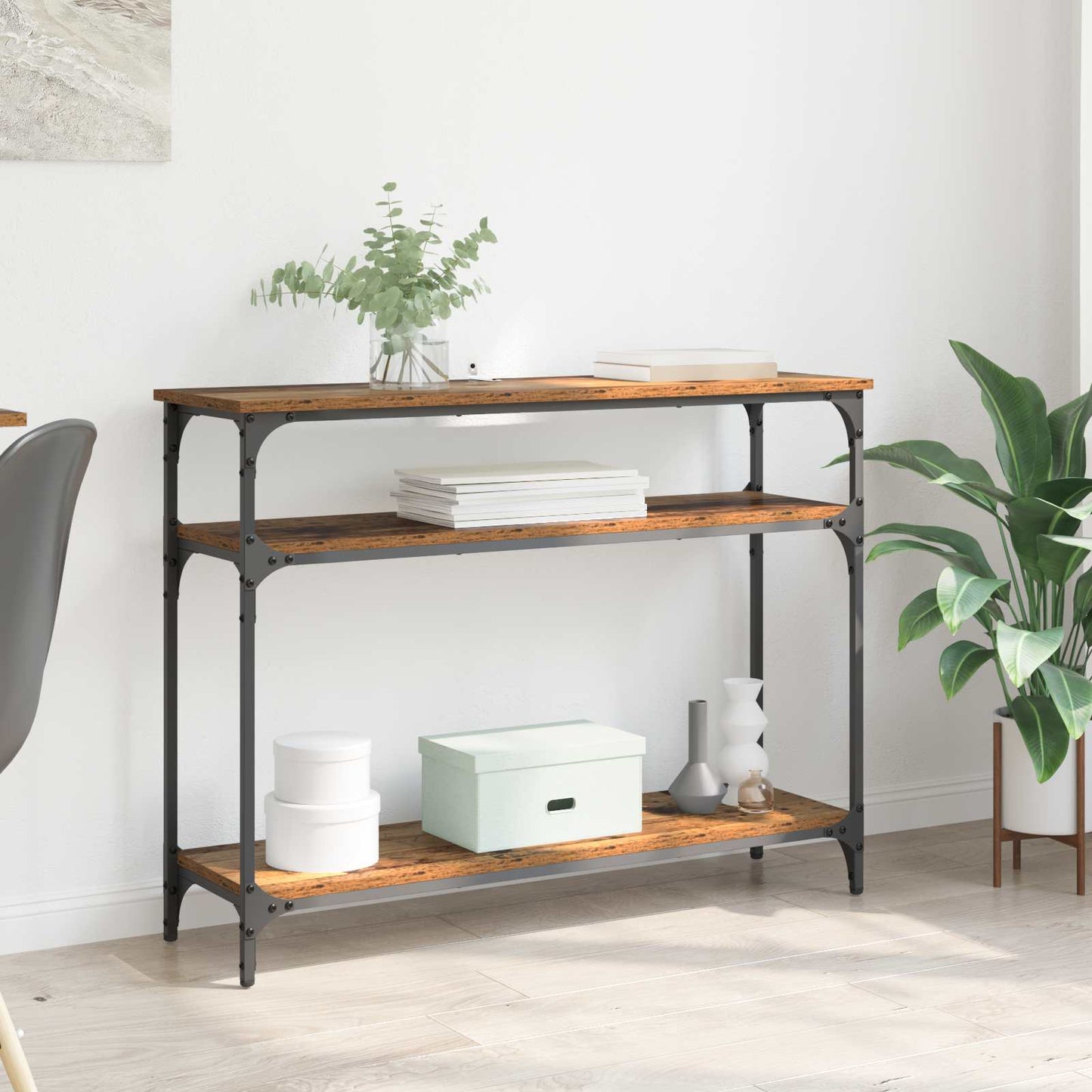 Console Table Old Wood 100 x 29 x 75 cm Engineered Wood