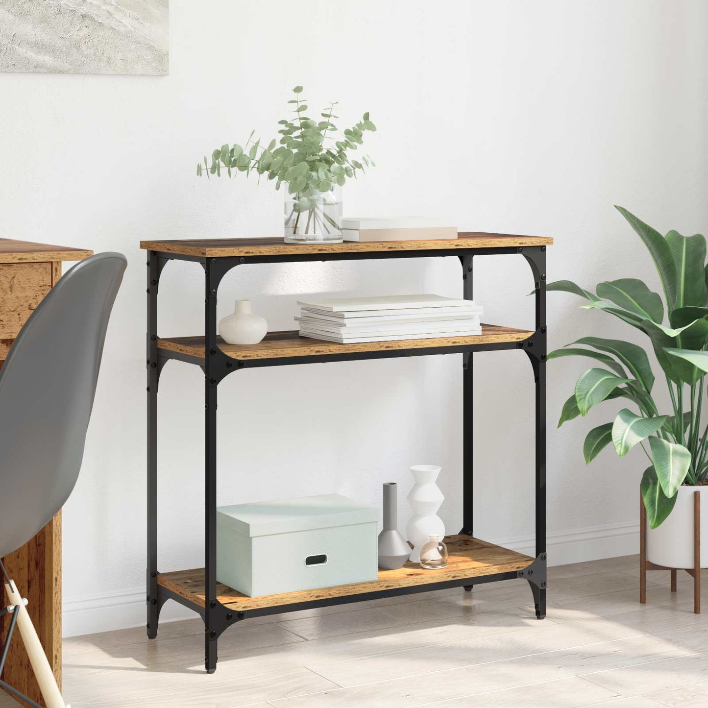 Console Table Old Wood 75 x 29 x 75 cm Engineered Wood