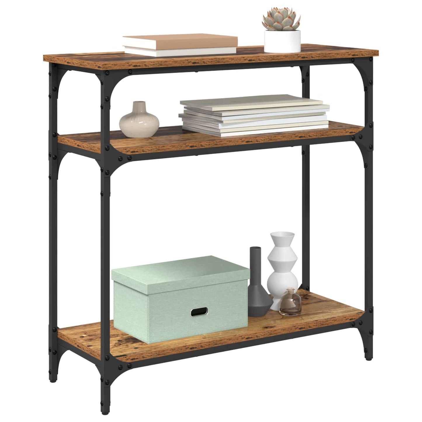 Console Table Old Wood 75 x 29 x 75 cm Engineered Wood