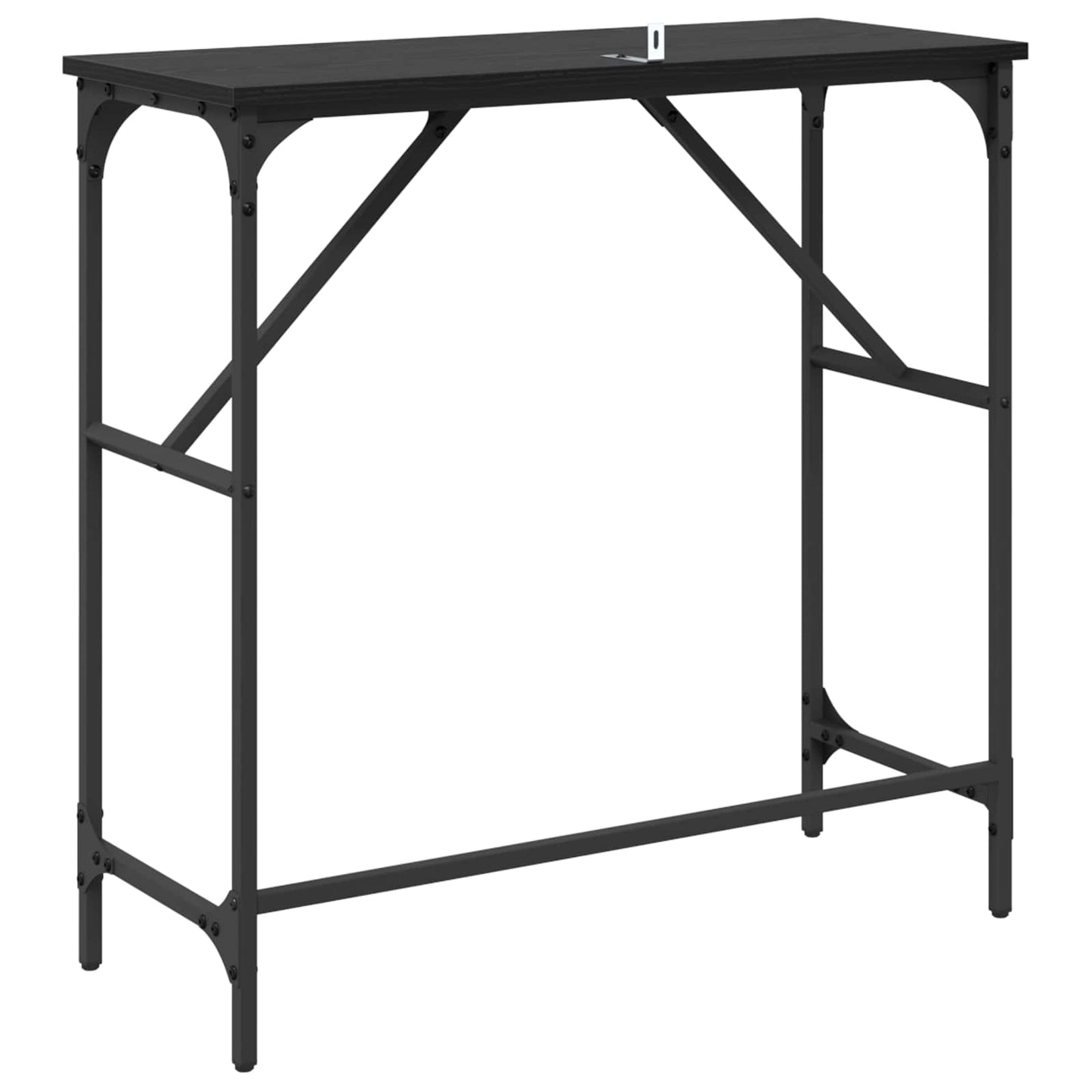 Console Table Black Oak 75 x 32 x 75 cm Engineered Wood