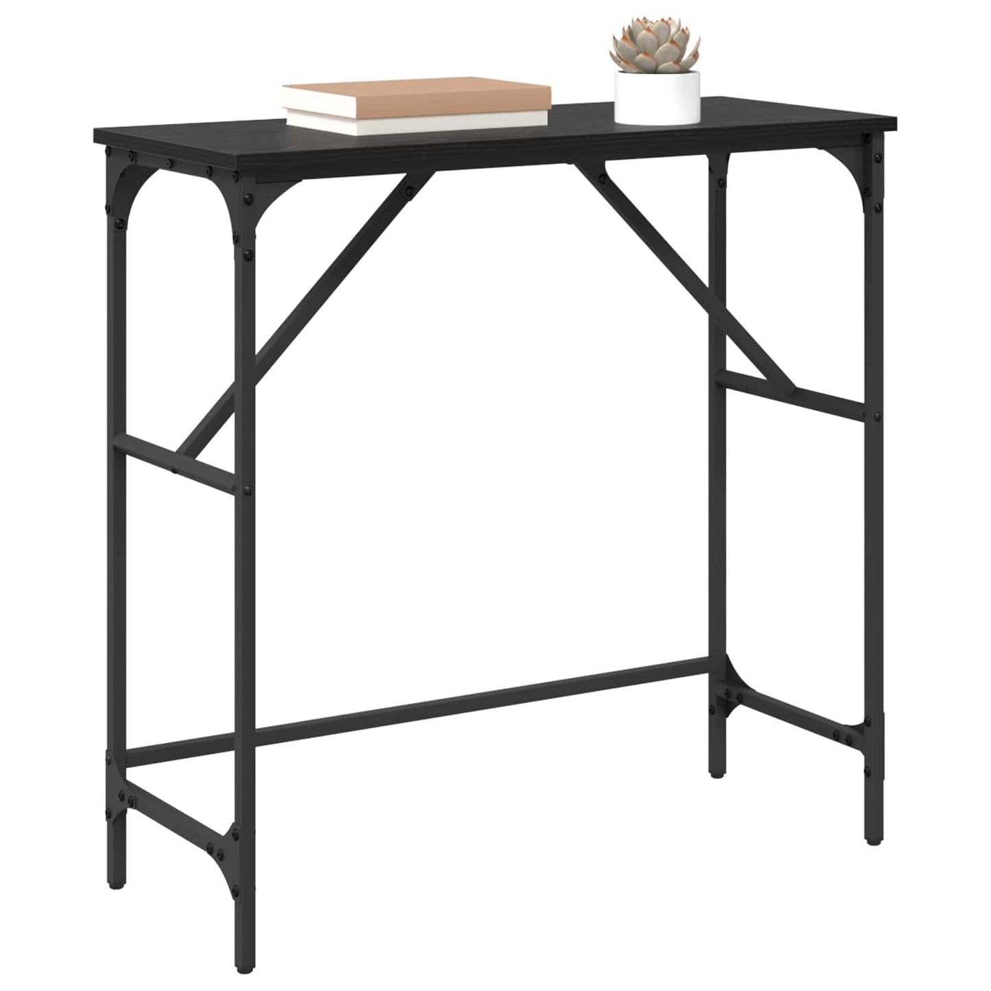 Console Table Black Oak 75 x 32 x 75 cm Engineered Wood