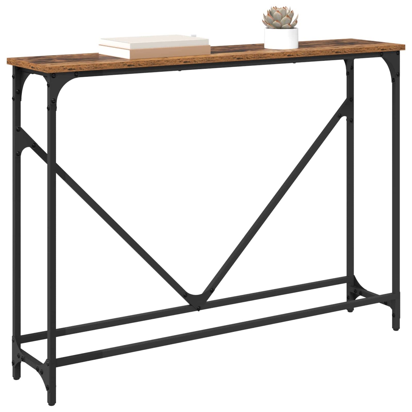 Console Table Old Wood 102 x 23 x 75 cm Engineered Wood