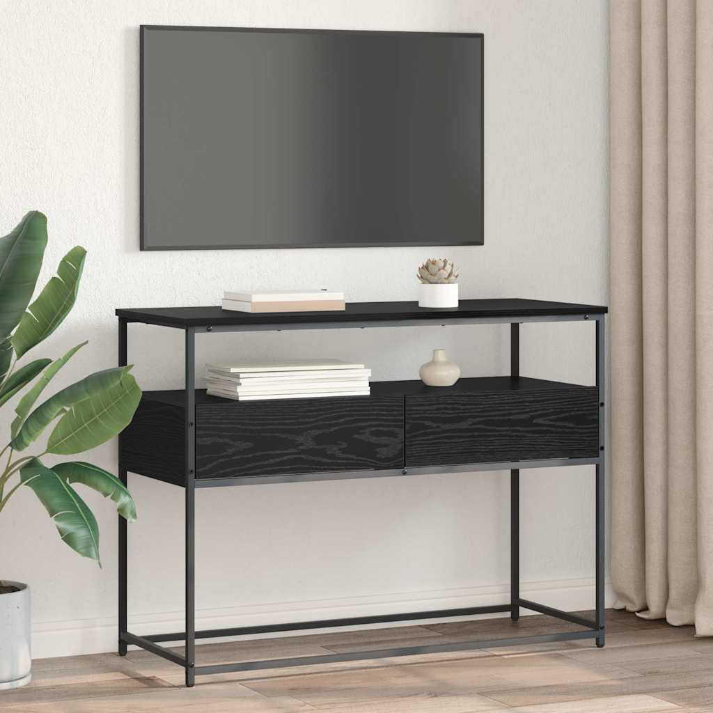 Console Table Black Oak 100 x 40 x 75 cm Engineered Wood