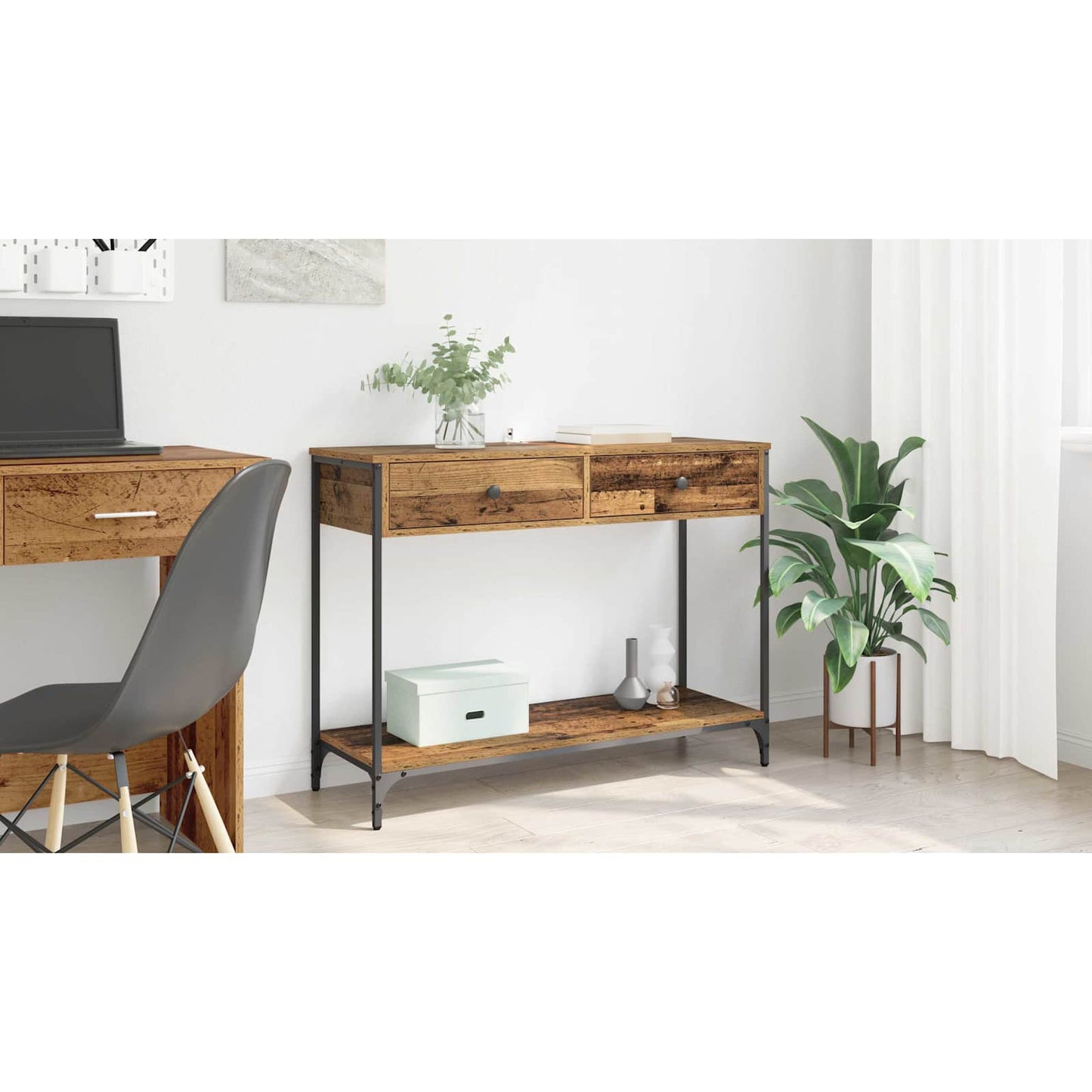 Console Table Old Wood 100 x 34.5 x 75 cm Engineered Wood