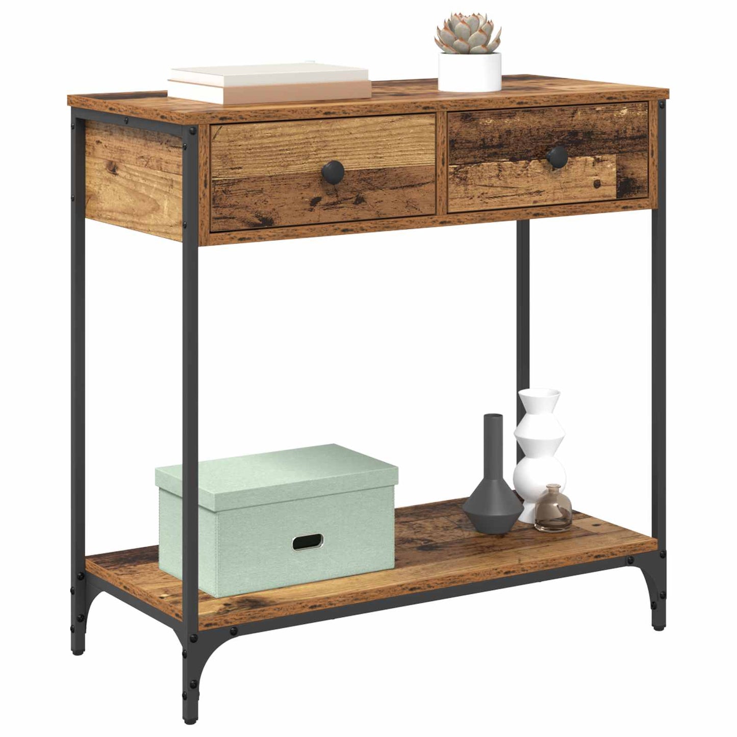 Console Table Old Wood 75 x 34.5 x 75 cm Engineered Wood