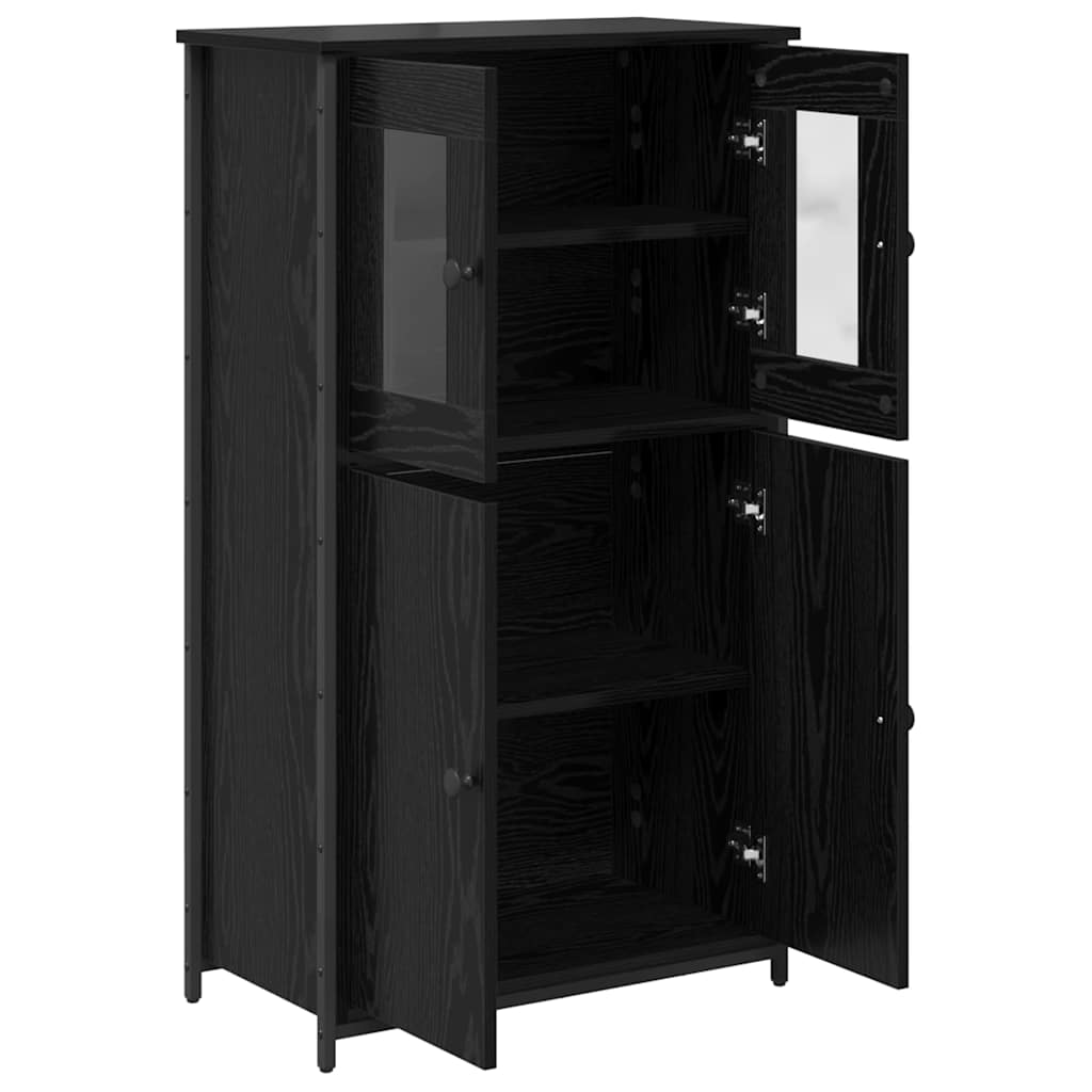 Highboard Black Oak 62 x 32 x 106.5 cm Engineered Wood