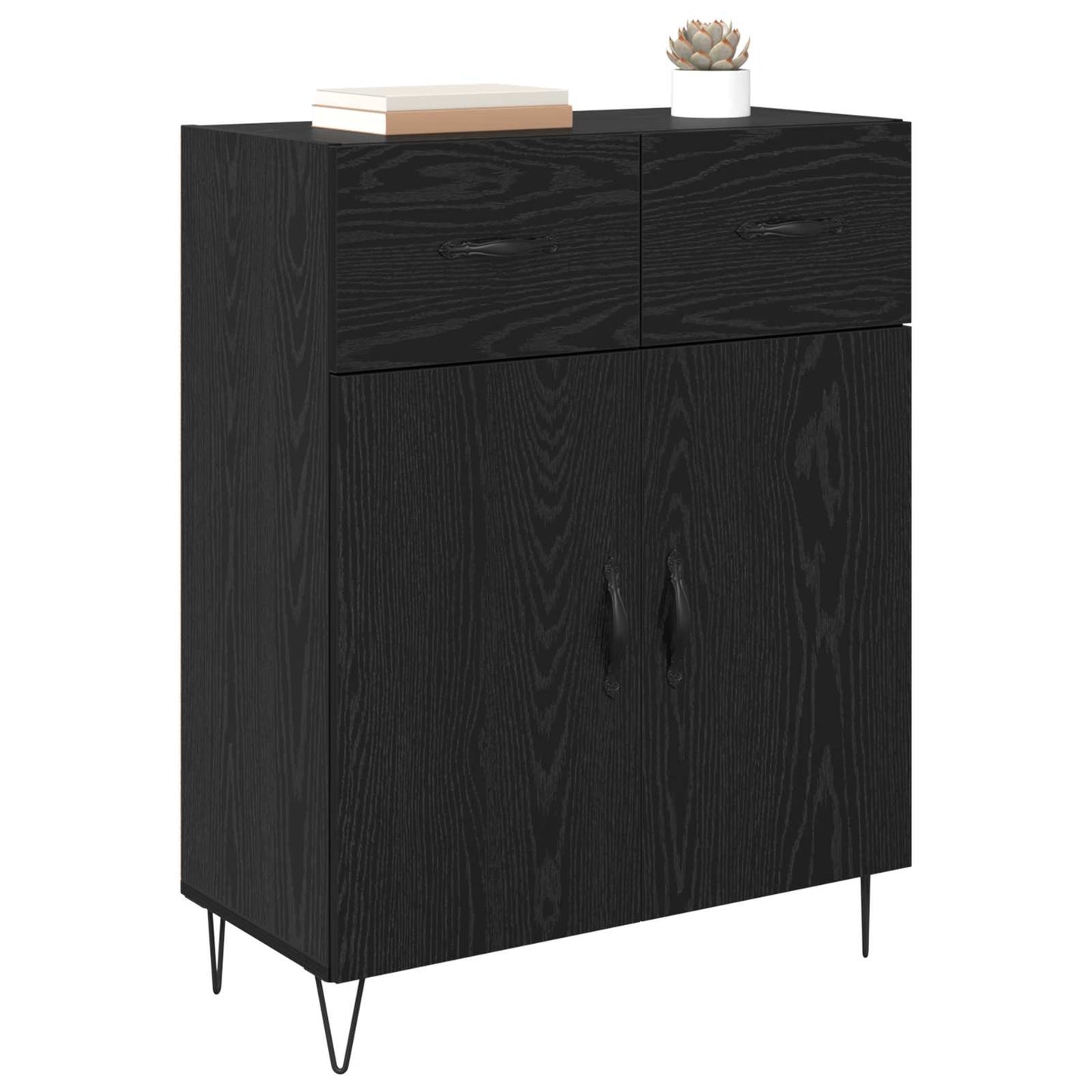 Sideboard Black Oak 69.5 x 34 x 90 cm Engineered Wood