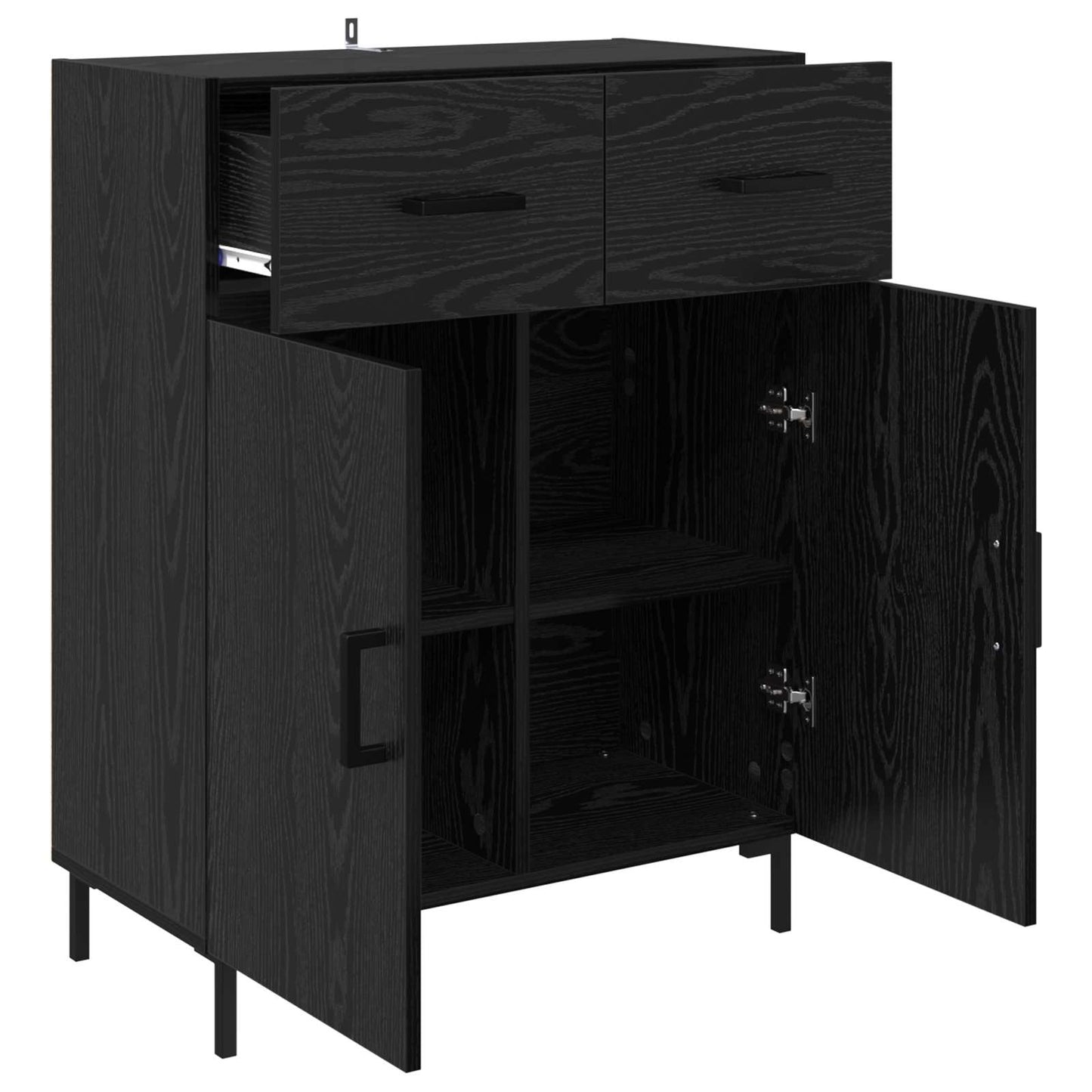 Sideboard Black Oak 69.5 x 34 x 90 cm Engineered Wood
