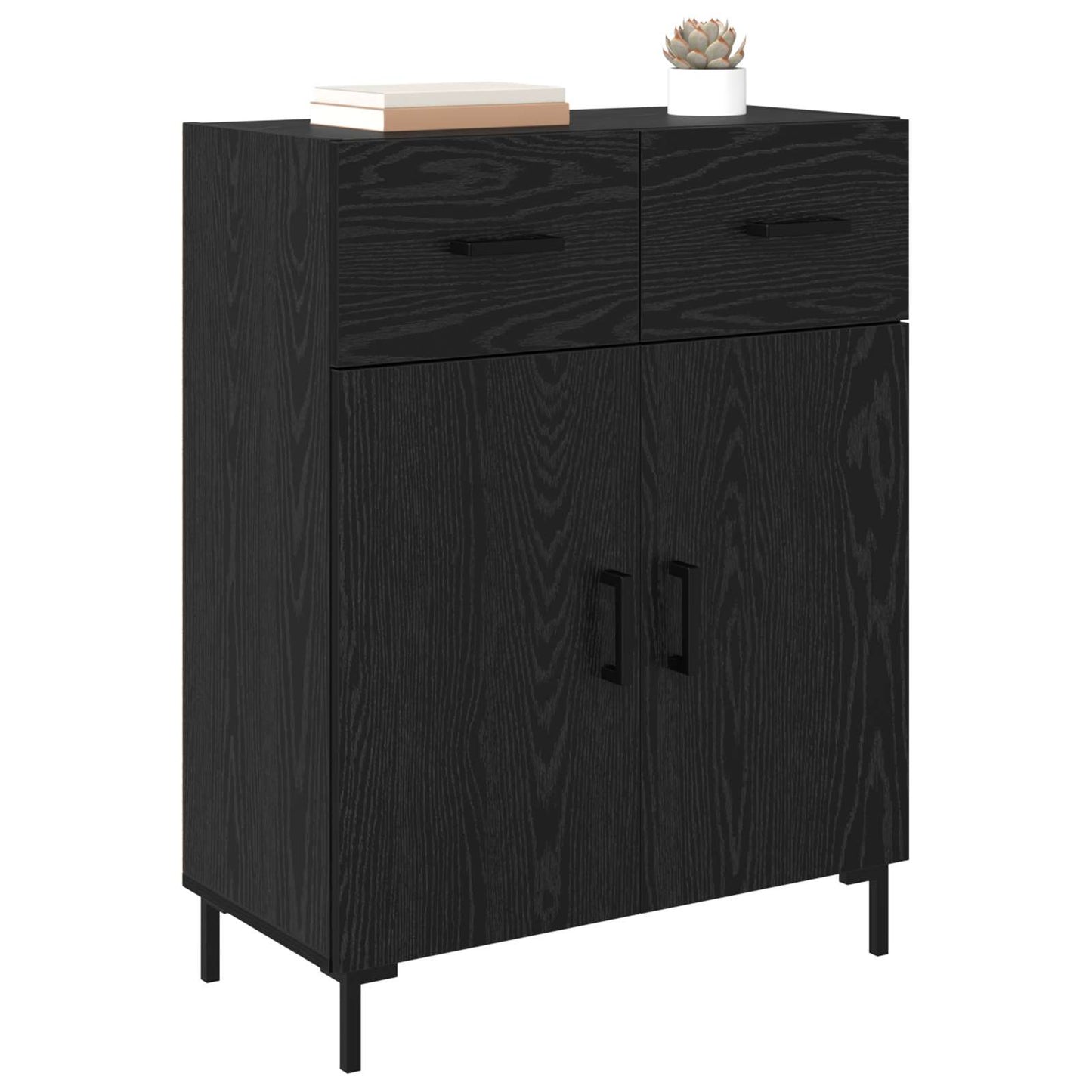Sideboard Black Oak 69.5 x 34 x 90 cm Engineered Wood