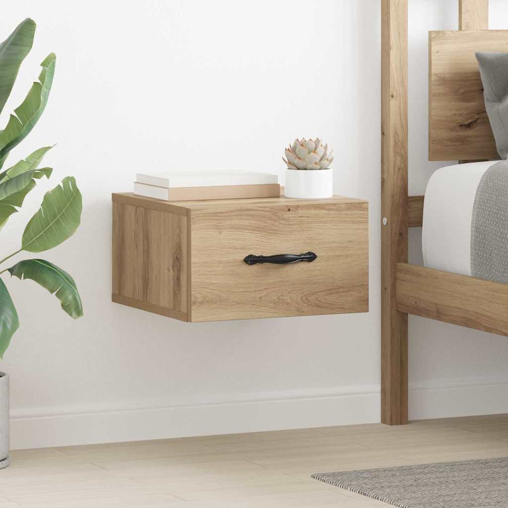 Bedside Cabinet with Drawer 2 pcs Artisan oak 35 x 35 x 20 cm