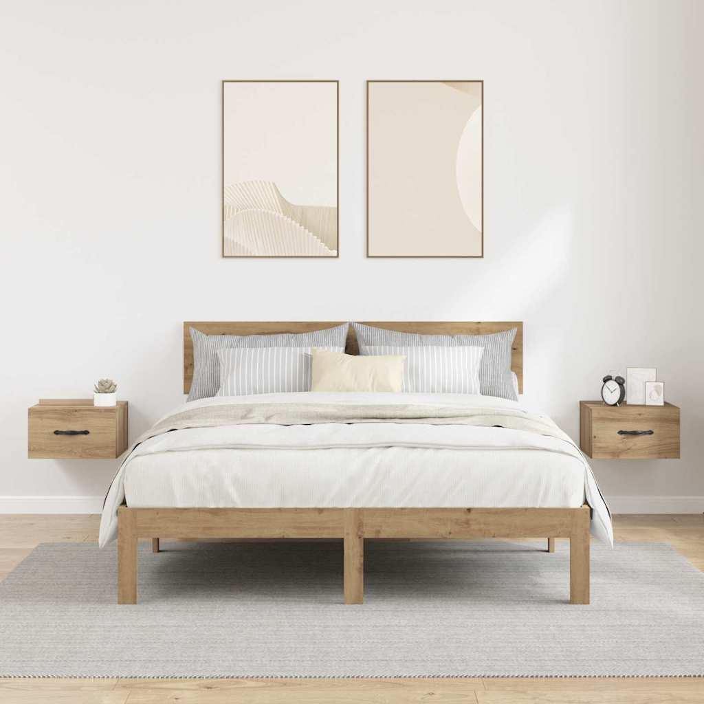 Bedside Cabinet with Drawer 2 pcs Artisan oak 35 x 35 x 20 cm