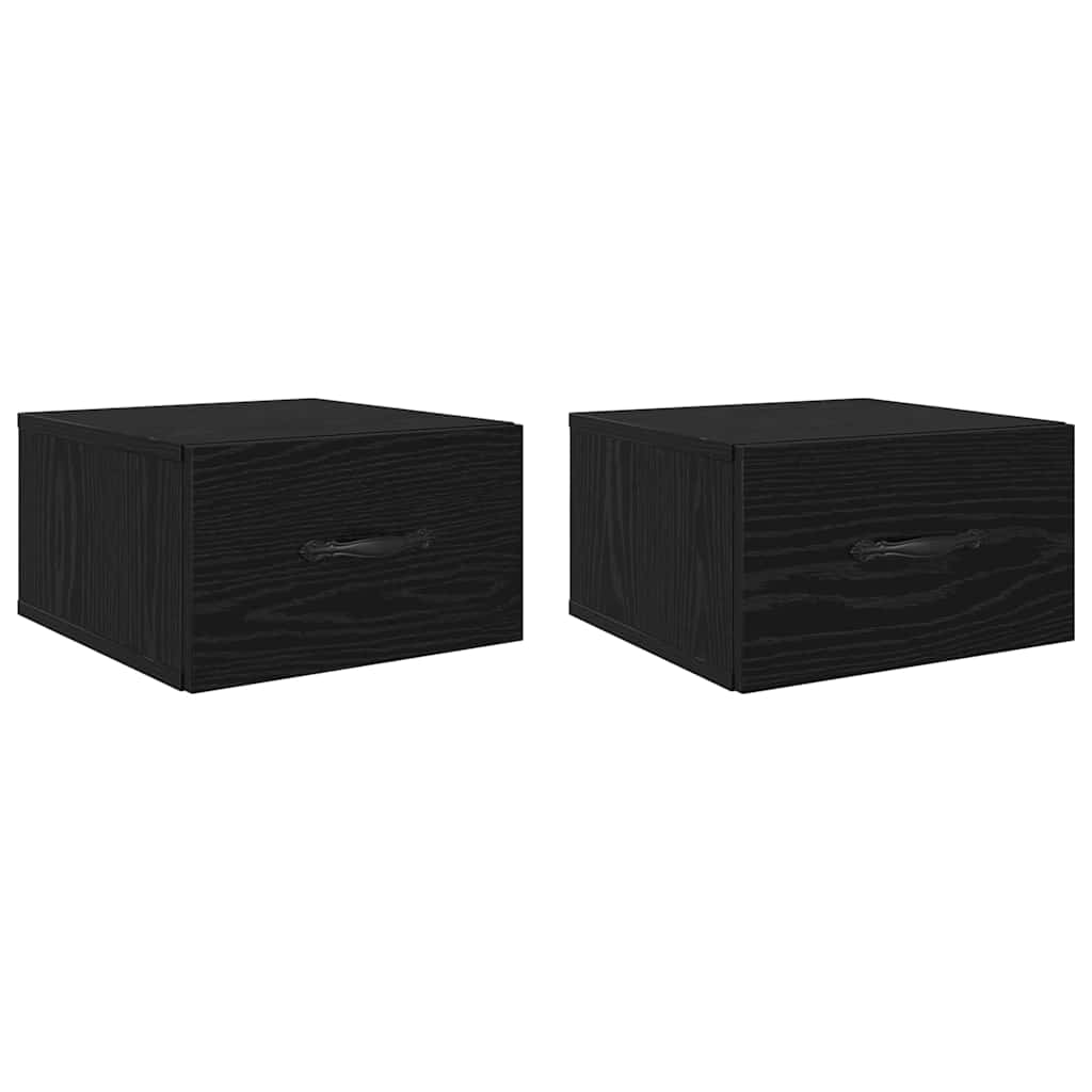 Bedside Cabinet 2 pcs Black oak 35 x 35 x 20 cm Engineered wood